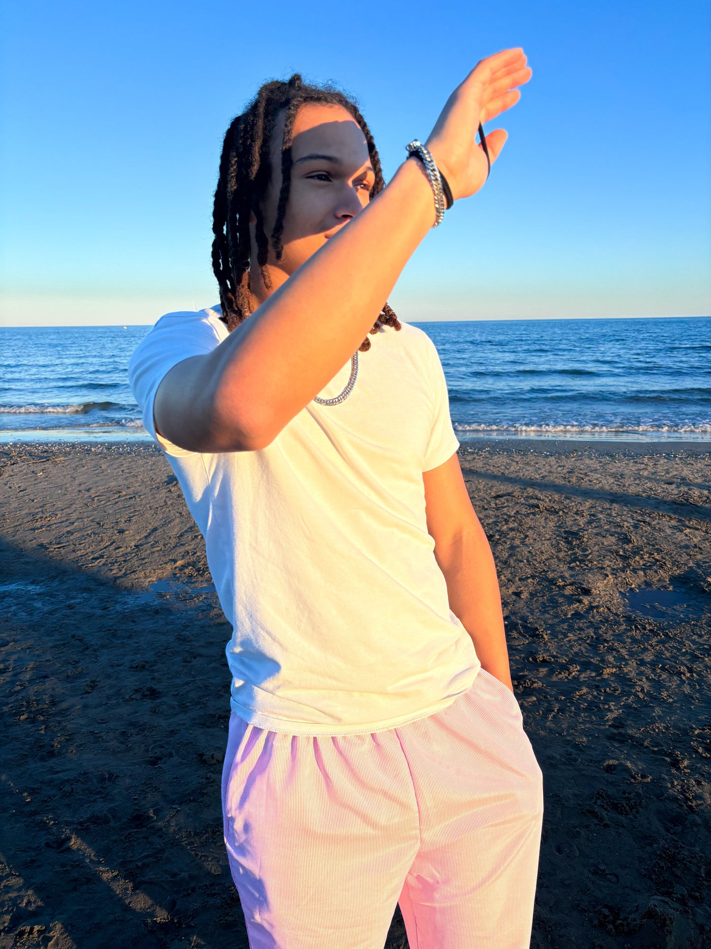 Georgina® | High Waist Cotton Pants In Lilac