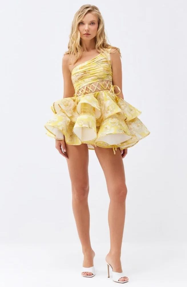 Paula® | Floral-Print One-Shoulder Chiffon Mini Dress
