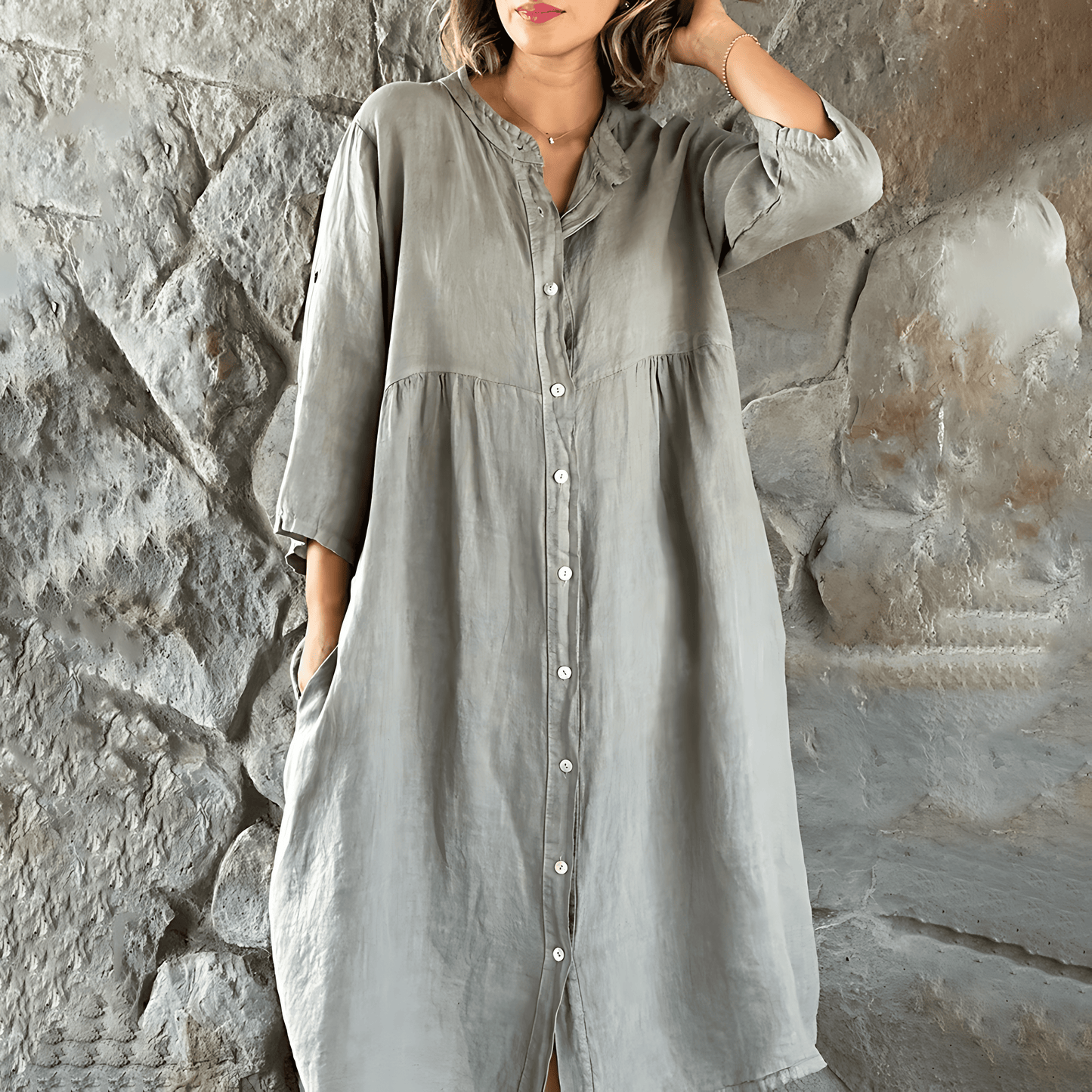 Noelia® | Plus Size Summer Dress Casual Button-Down