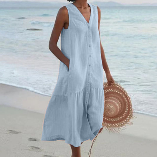 Lynne | Elegant Sleeveless Midi Dress