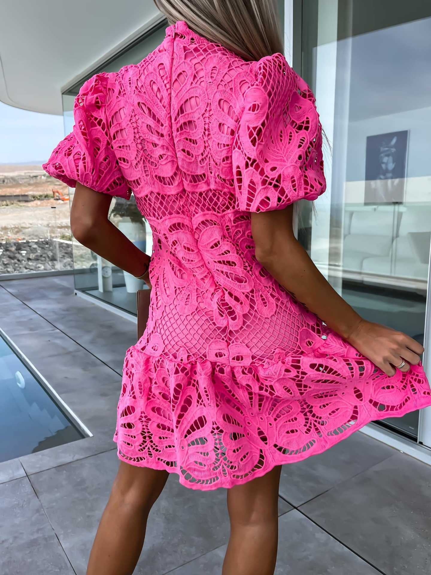 Dreamy Destination Crochet Lace Mini Dress