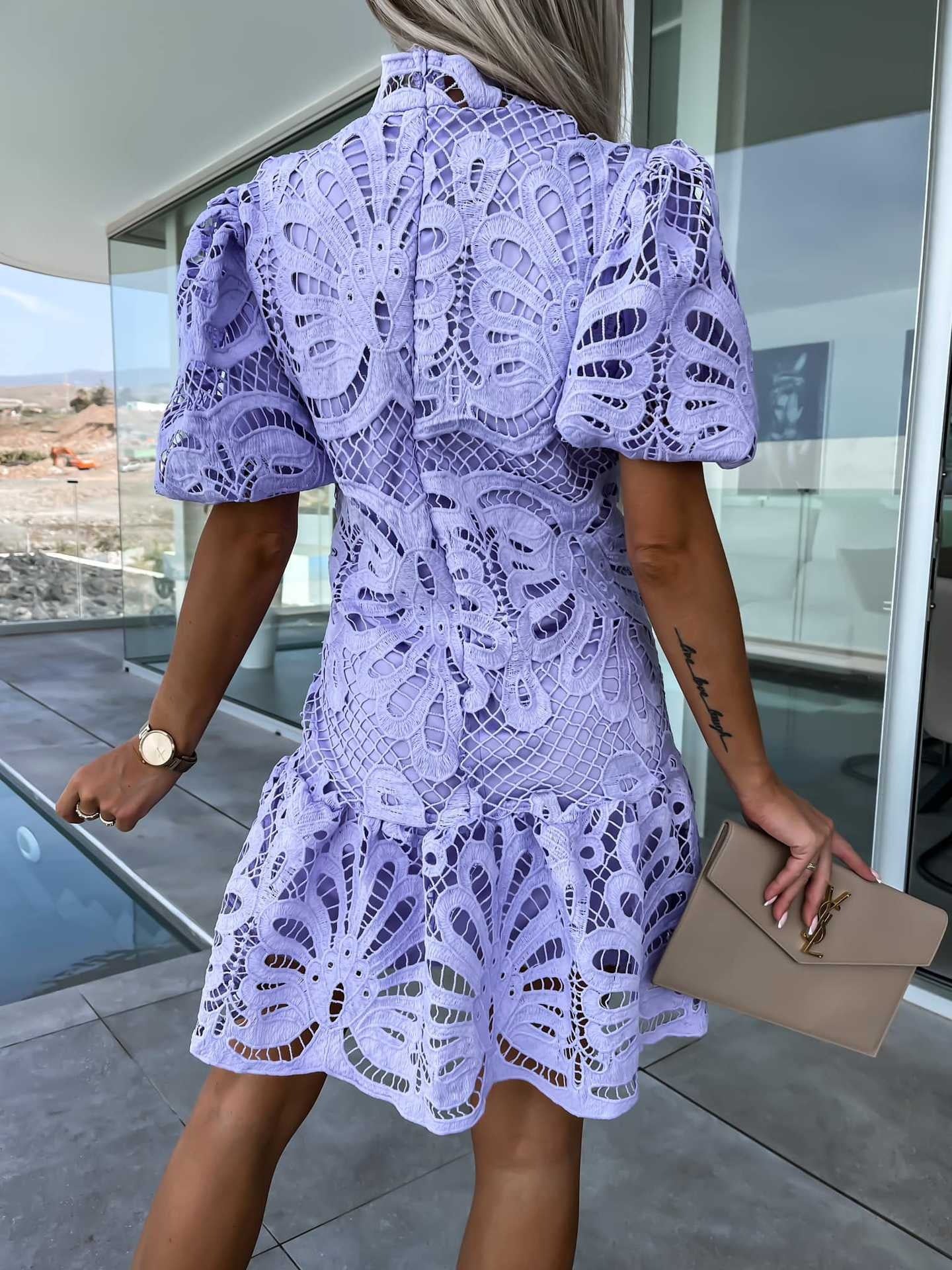 Dreamy Destination Crochet Lace Mini Dress
