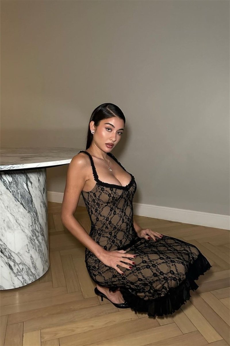 Daniela® | Maxi Dress With Ruffles And Floral Lace