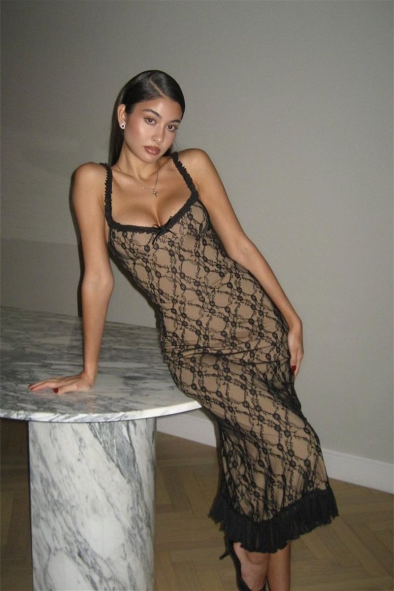 Daniela® | Maxi Dress With Ruffles And Floral Lace