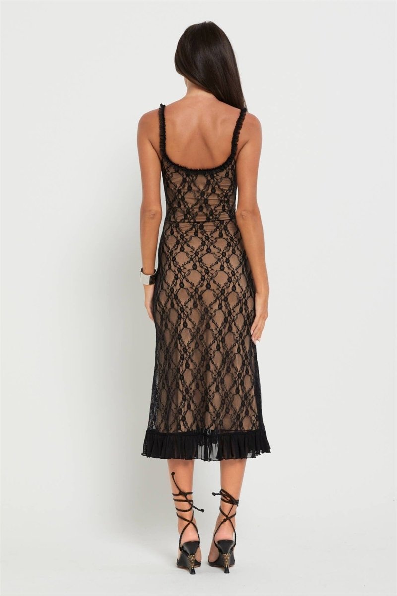 Daniela® | Maxi Dress With Ruffles And Floral Lace
