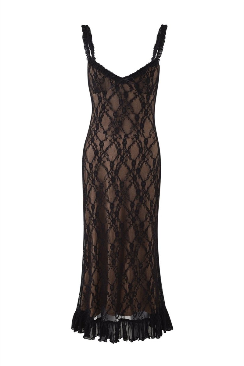 Daniela® | Maxi Dress With Ruffles And Floral Lace