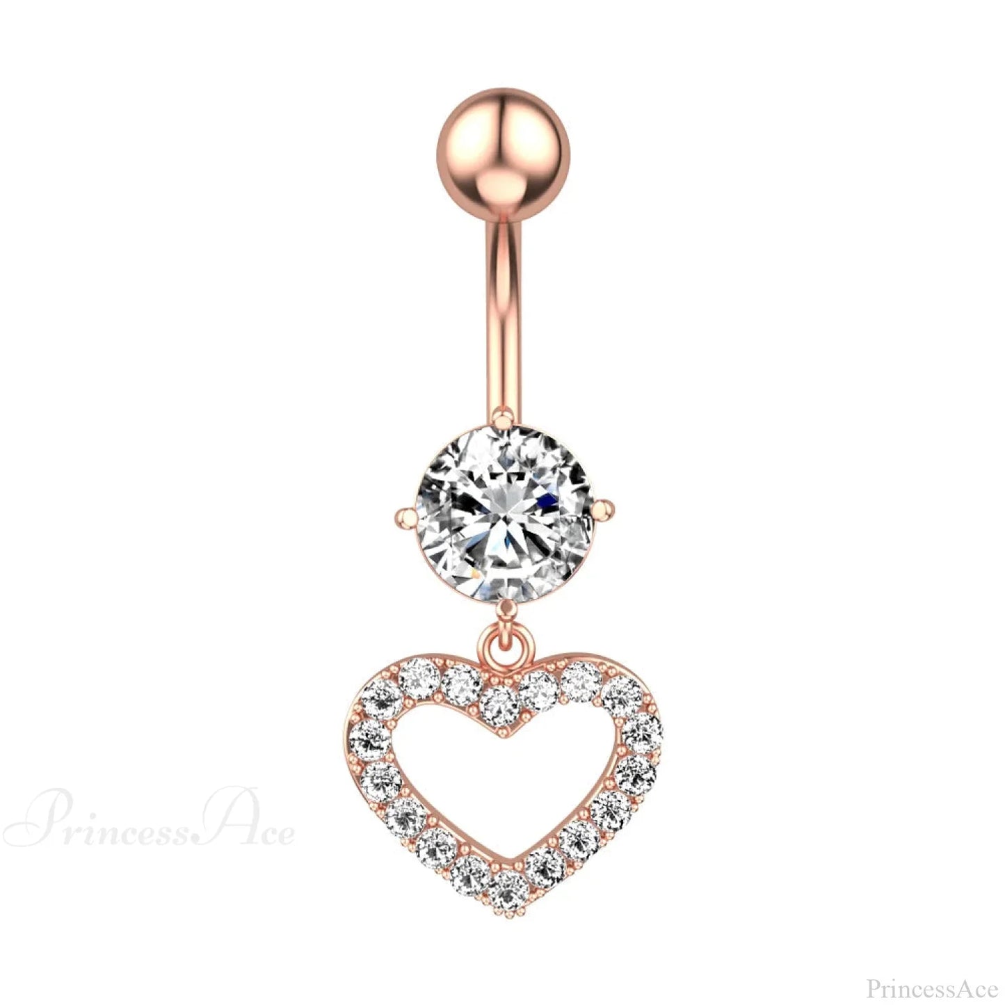 Inverted Love Medieval Golden 14G Stomach Hoop