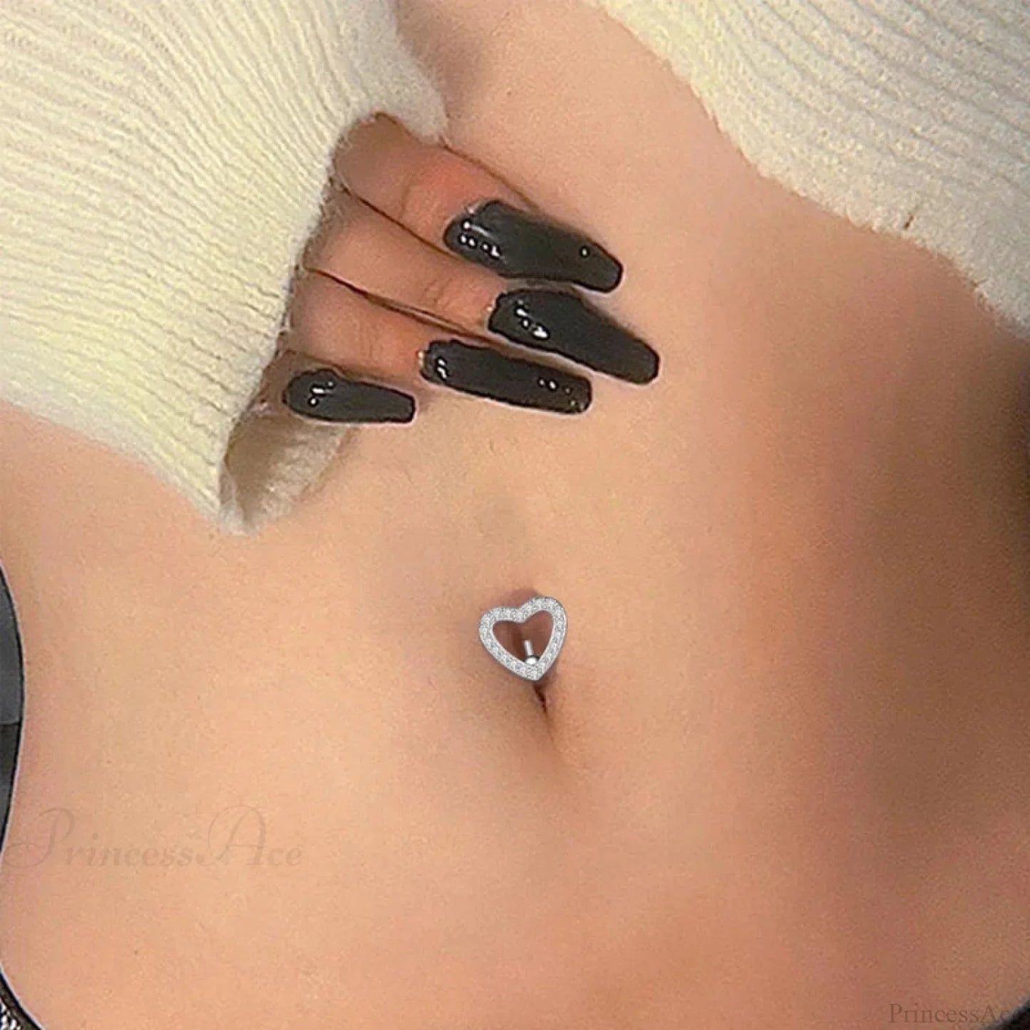 Inverted Love Medieval Golden 14G Stomach Hoop