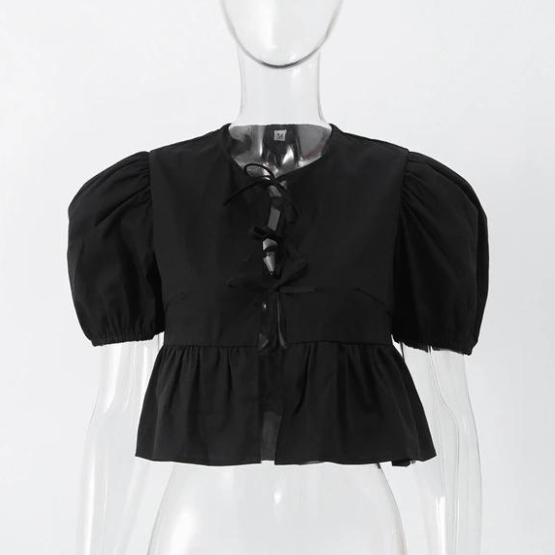 Melissa® | Leopard Lace Blouse With Bubble Sleeves