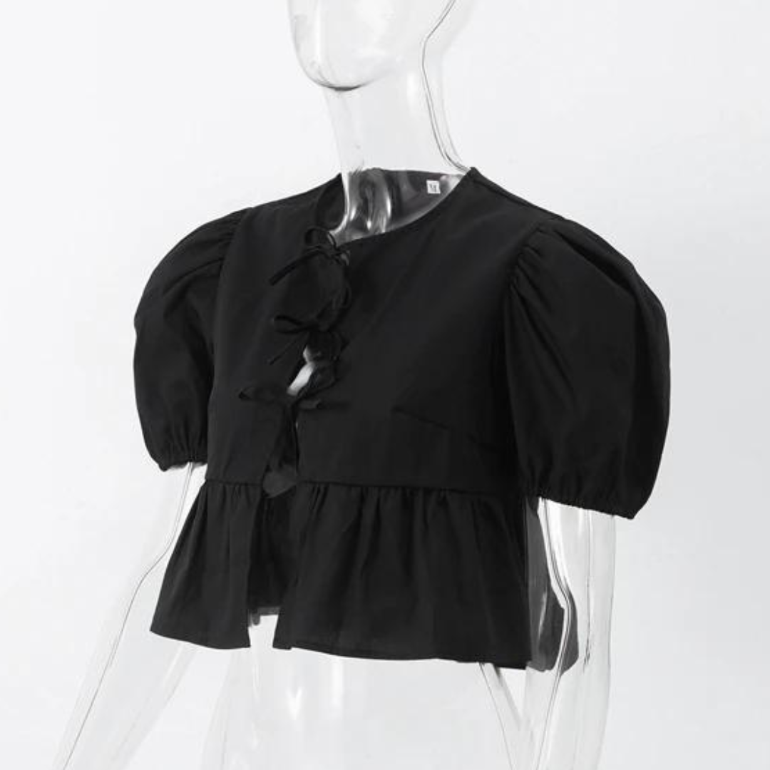 Melissa® | Leopard Lace Blouse With Bubble Sleeves