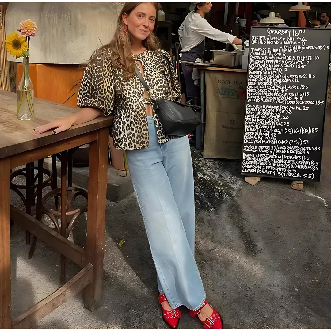 Melissa® | Leopard Lace Blouse With Bubble Sleeves