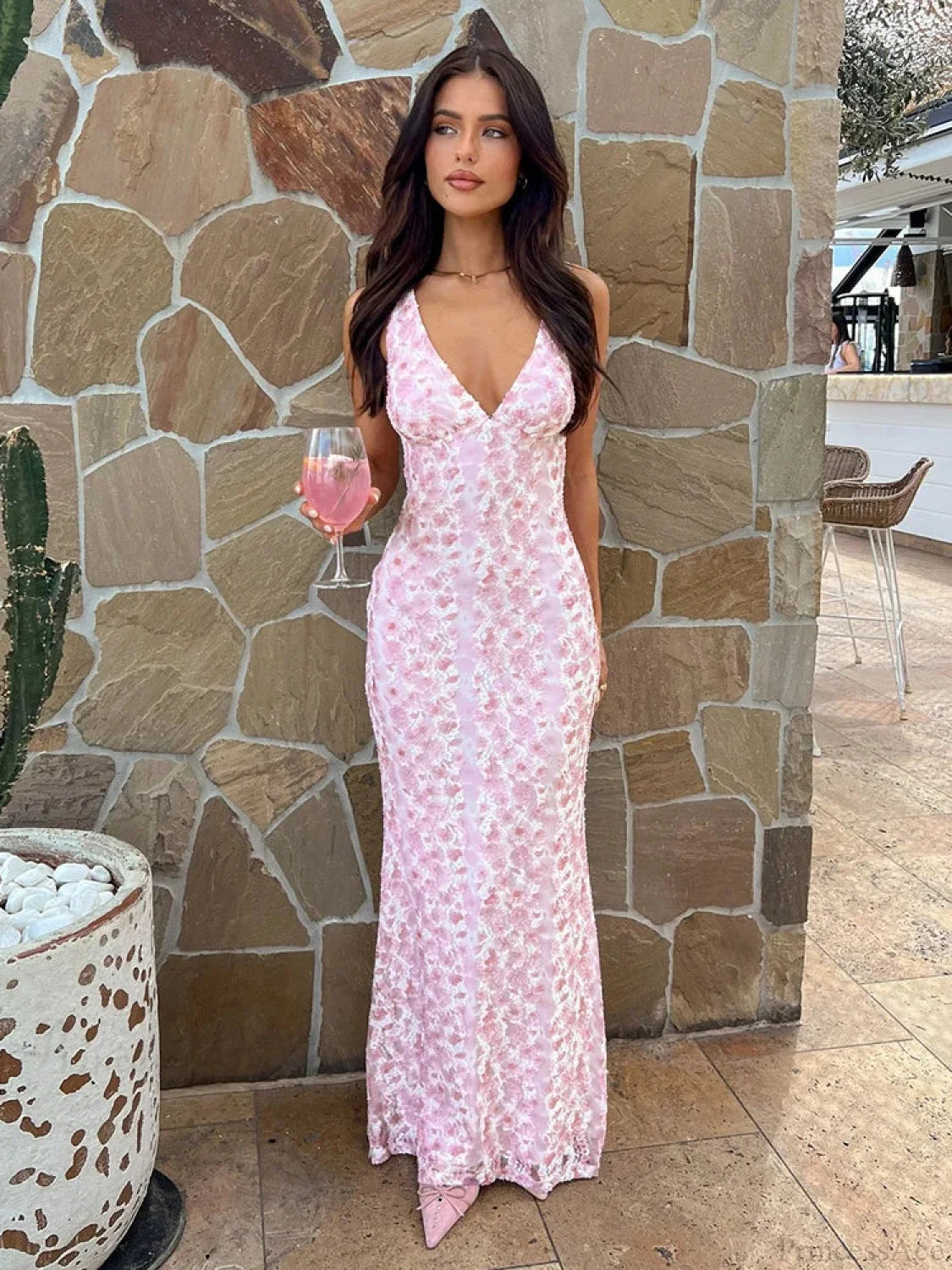 Jacquard Elegant Midi Long Vacation Dress