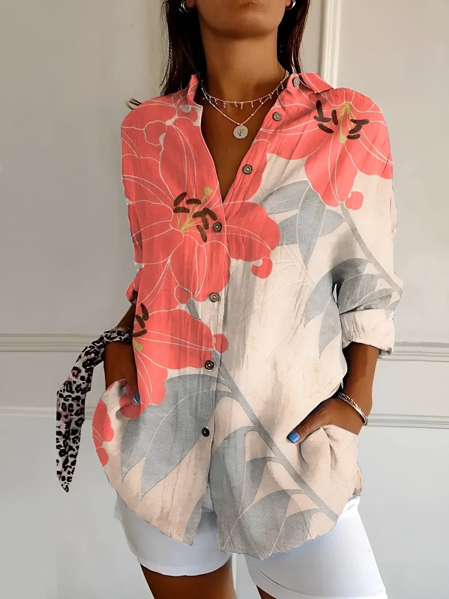 Janet | Women's Button-Down Printed Blouse