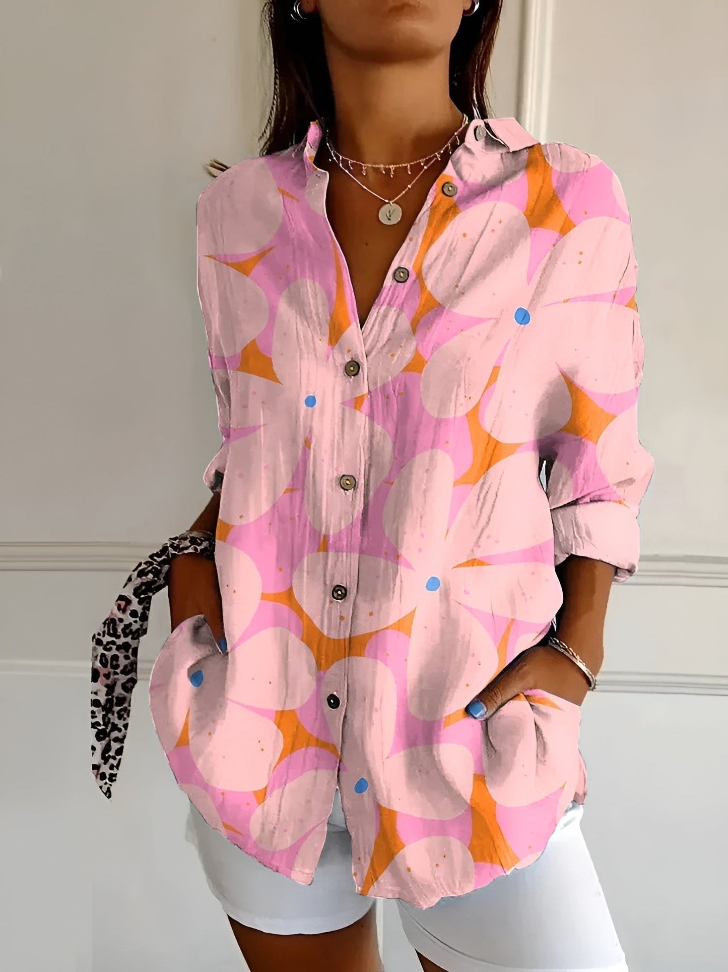 Janet | Women's Button-Down Printed Blouse
