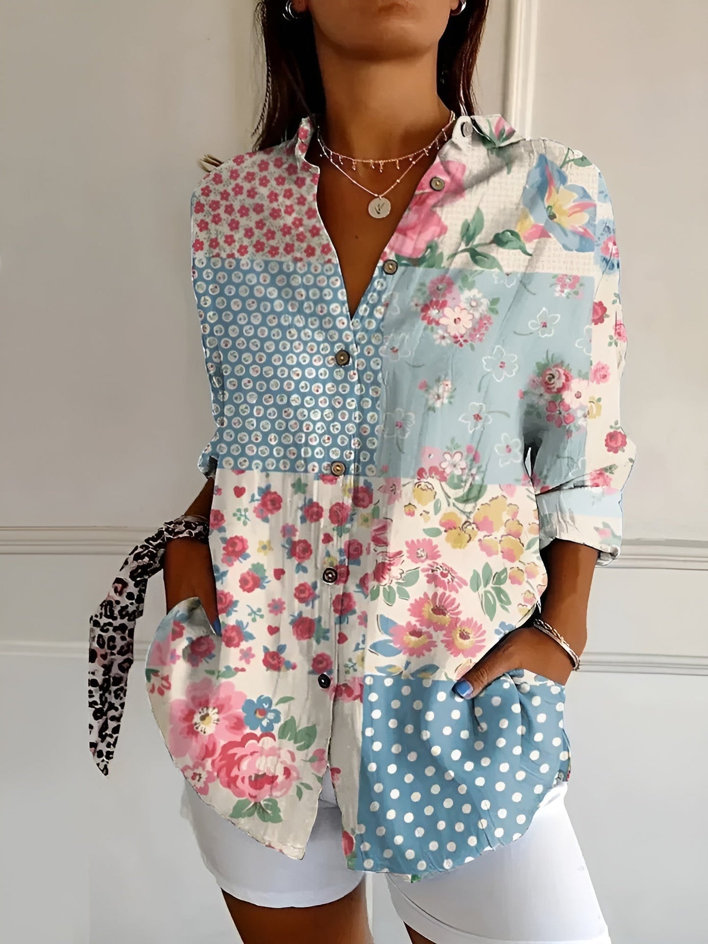 Janet | Women's Button-Down Printed Blouse