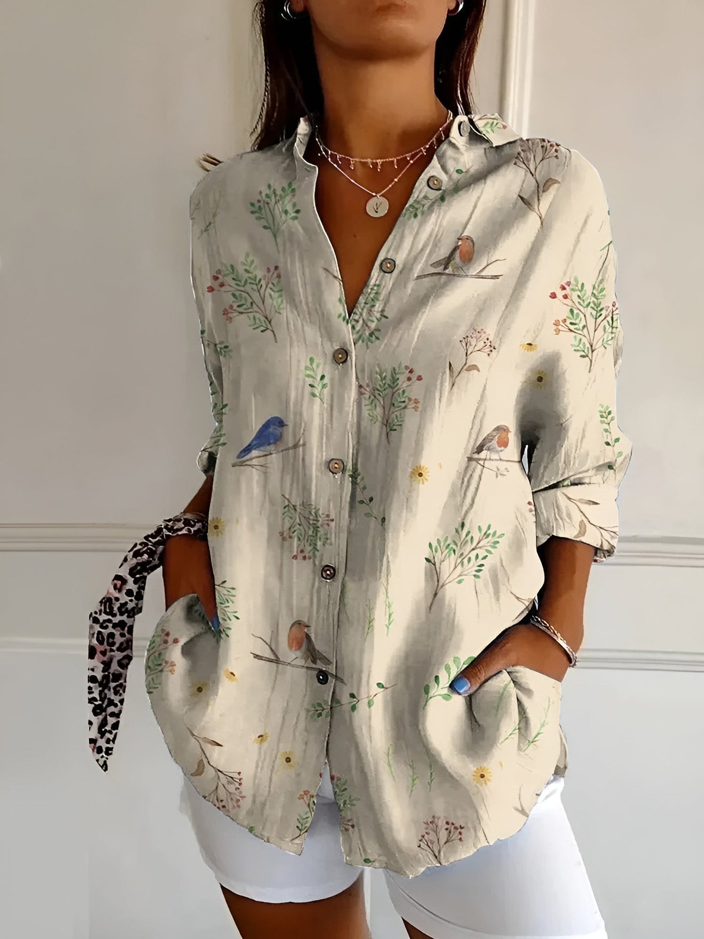 Janet | Women's Button-Down Printed Blouse