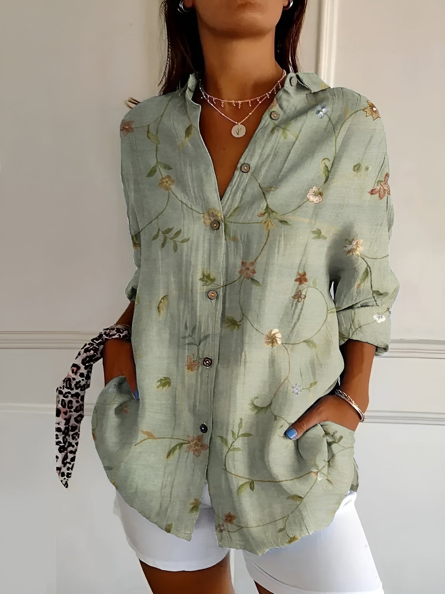 Janet | Women's Button-Down Printed Blouse