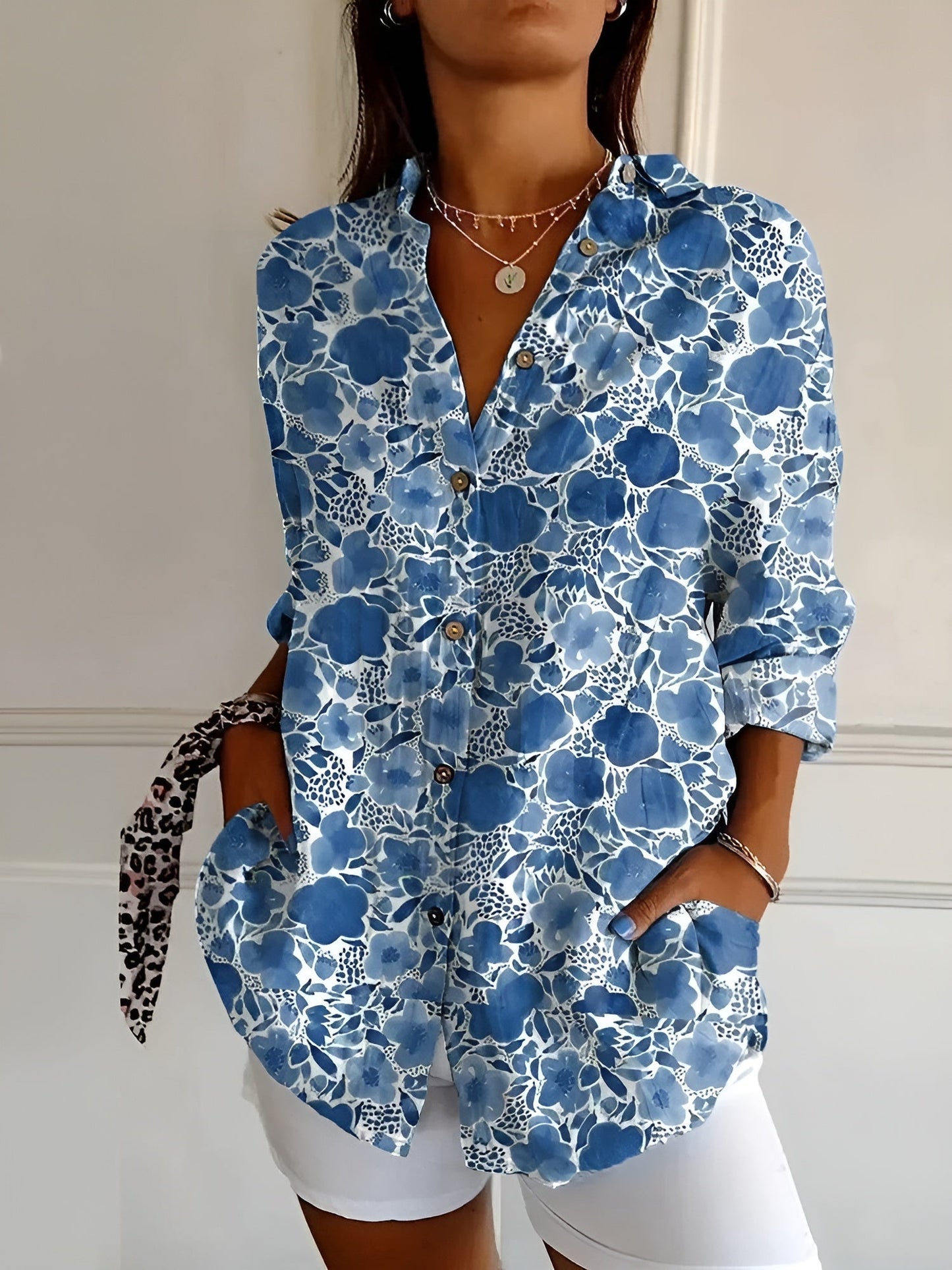 Janet | Women's Button-Down Printed Blouse