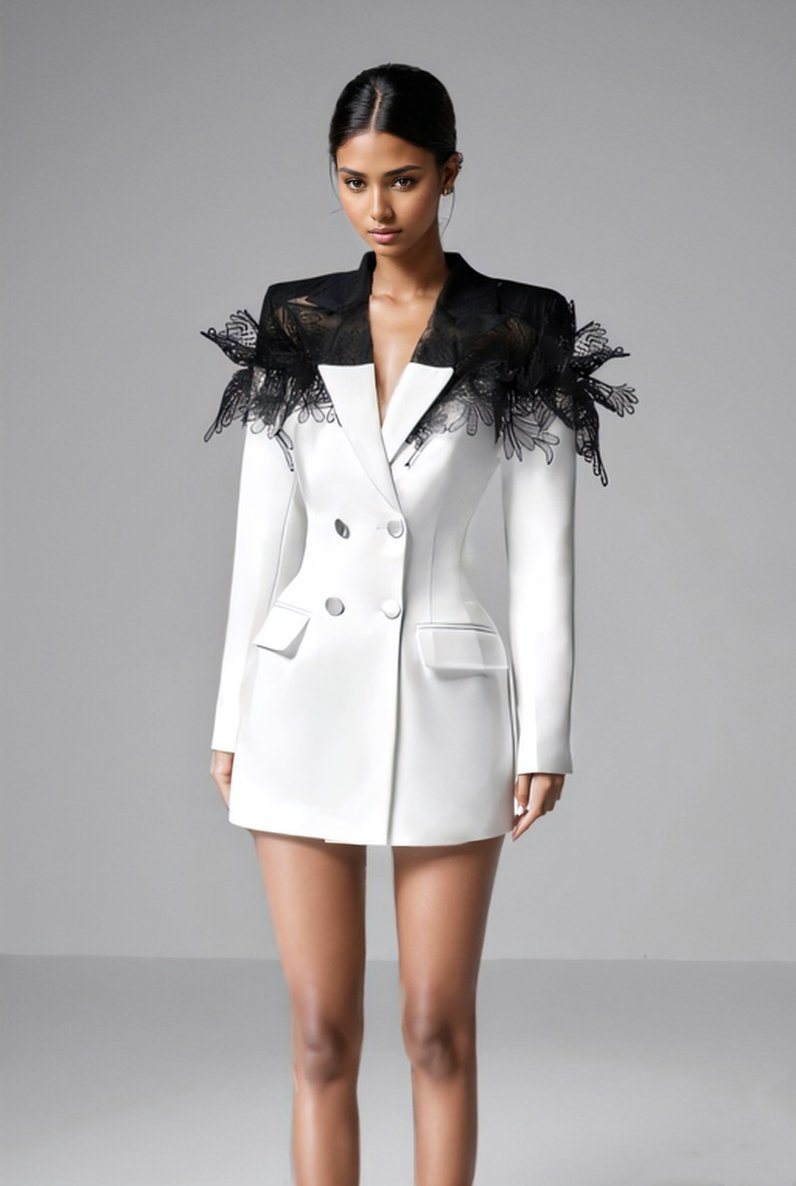 Marina® | Lace Mini Blazer Dress