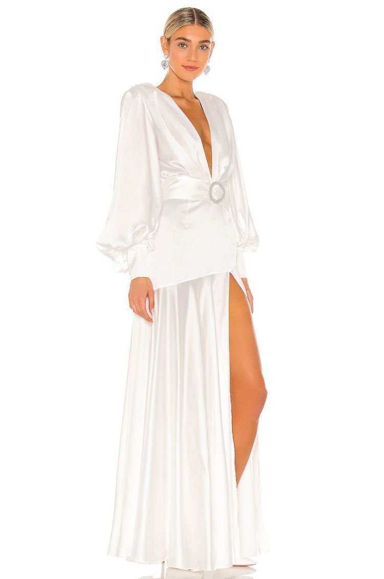 Tatiana® | V-Neck Belted Slit Maxi Dress
