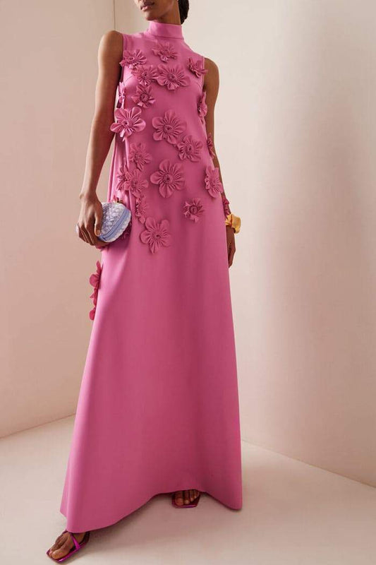 Brenda® | Sleeveless Maxi Dress With Floral Embellishment