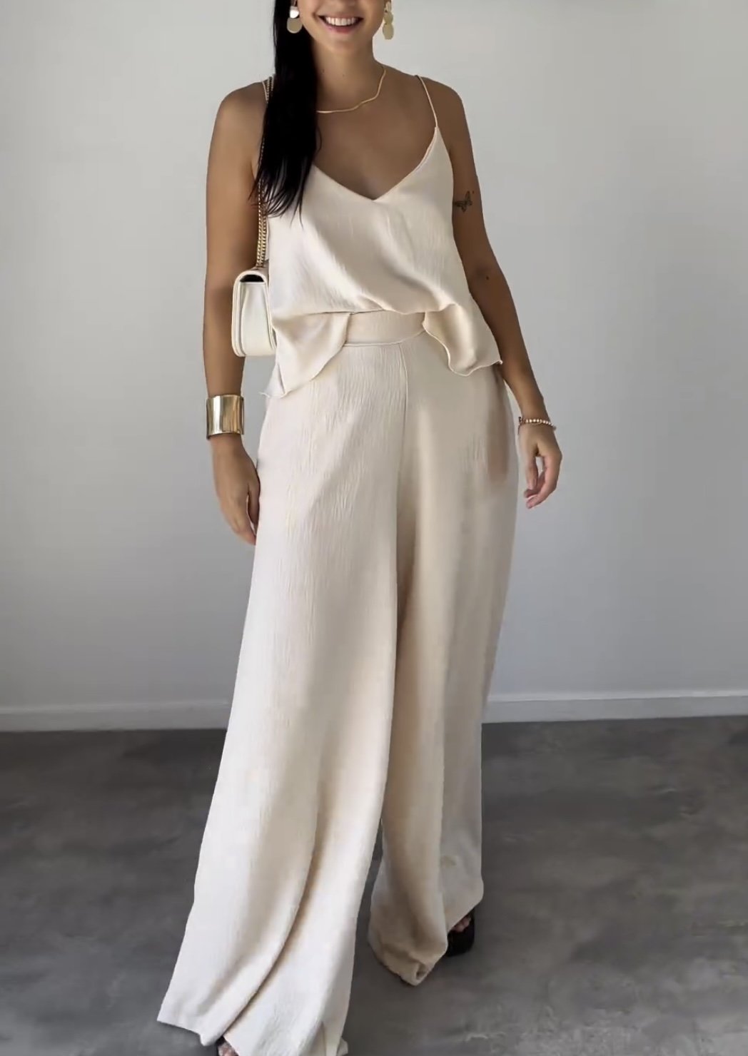 Nadia® | Stylish Sleeveless Top And Wide Leg Pants Set