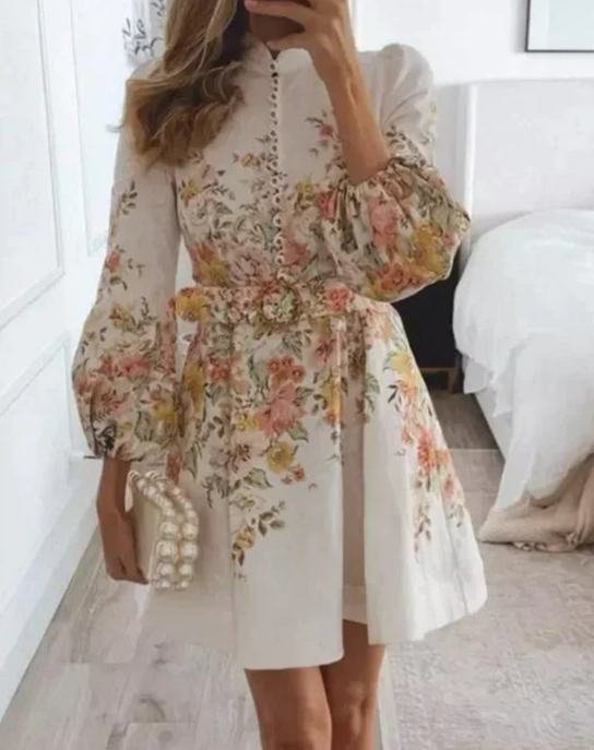 Teodora® | Printed Mini Dress With Button Placket