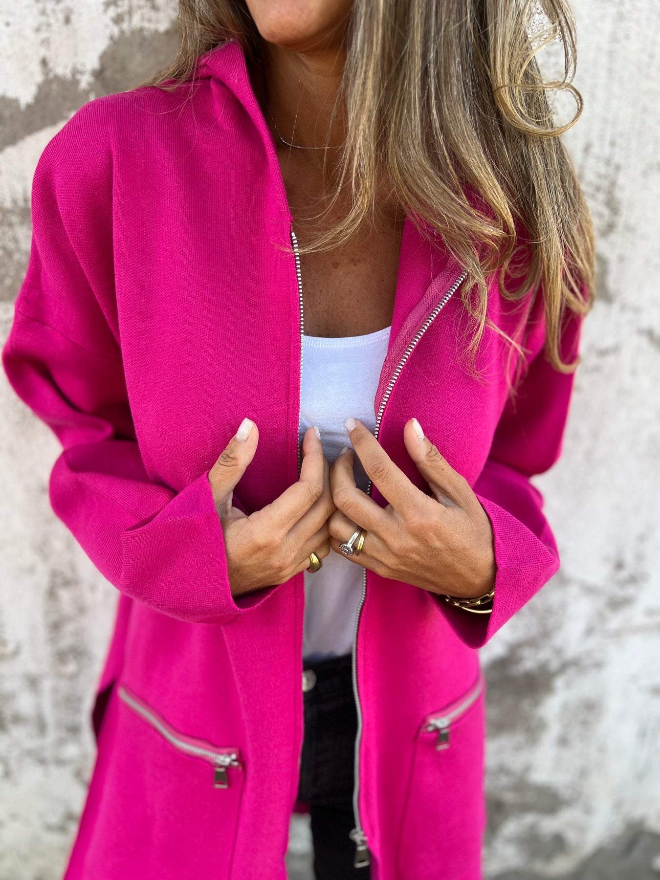 Tatiana | Long sleeve cardigan with zip fastening