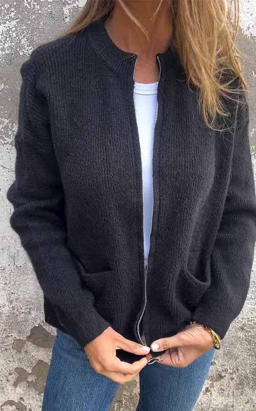 Natalia | Cotton zip-up cardigan