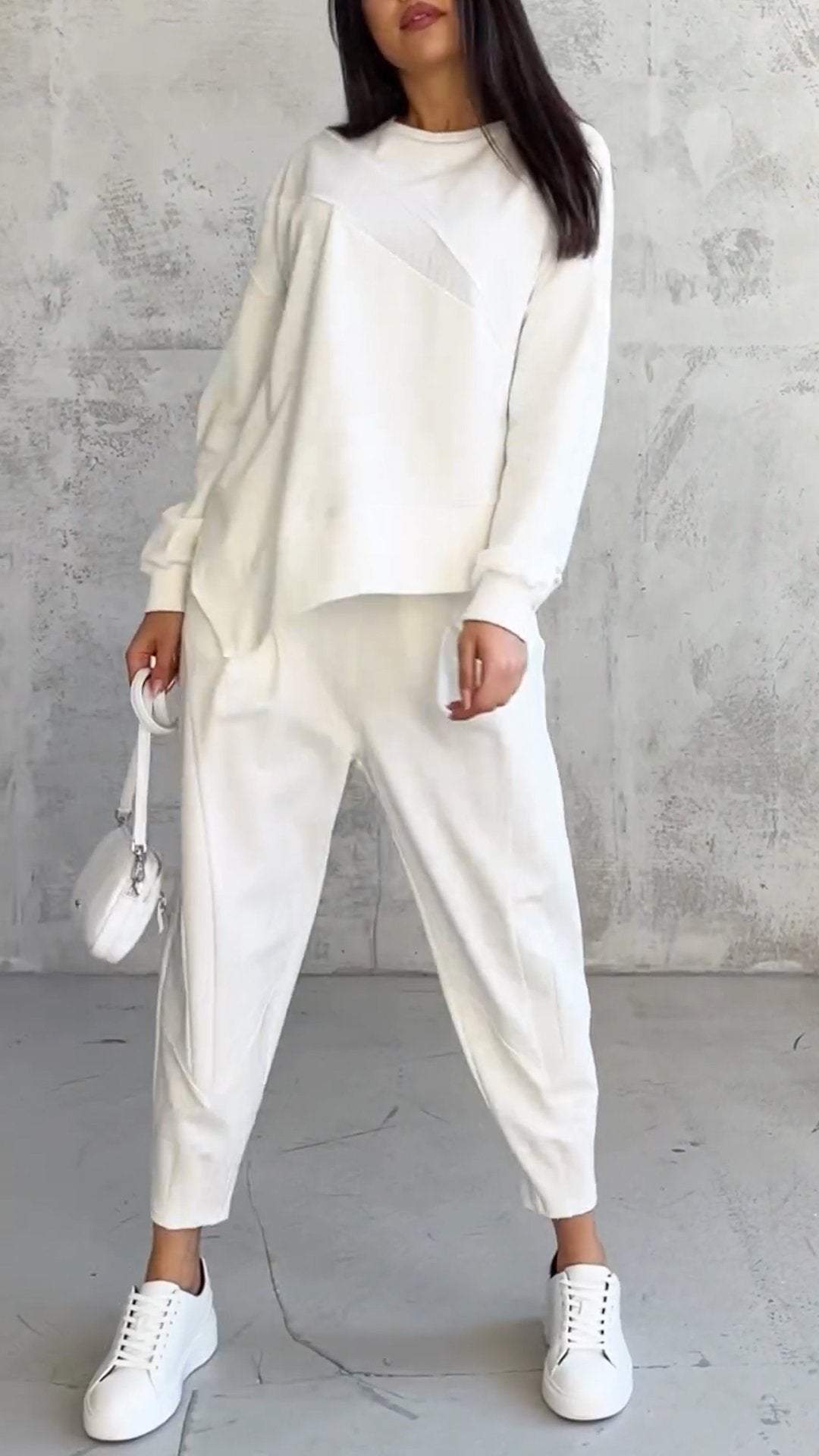 Lorena® | Two-piece set with a crew neck and long sleeves.