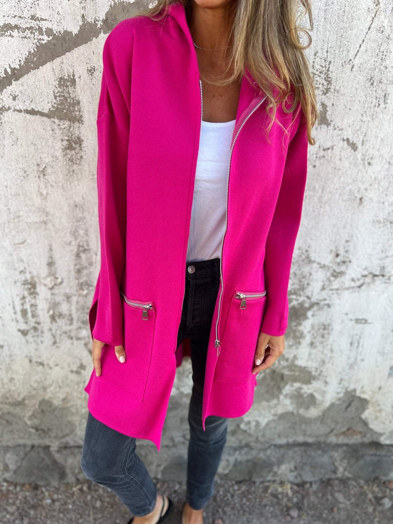 Lucía | Long women's jacket. zipper