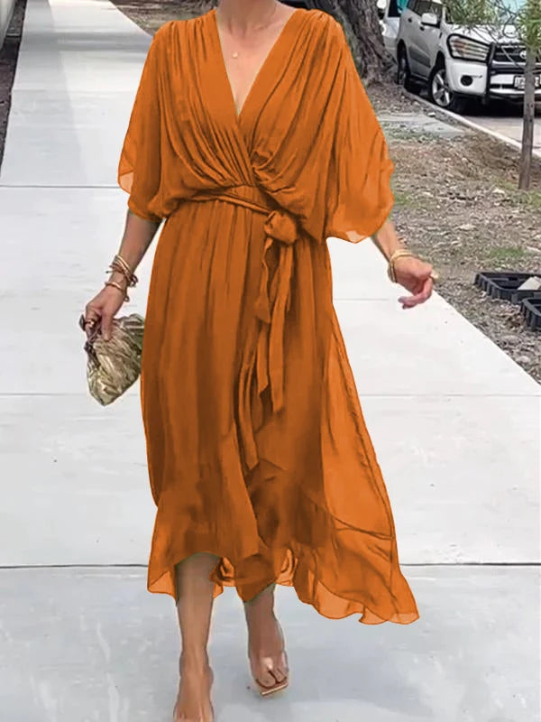 Nives® | Elegant Dress With V-Neckline