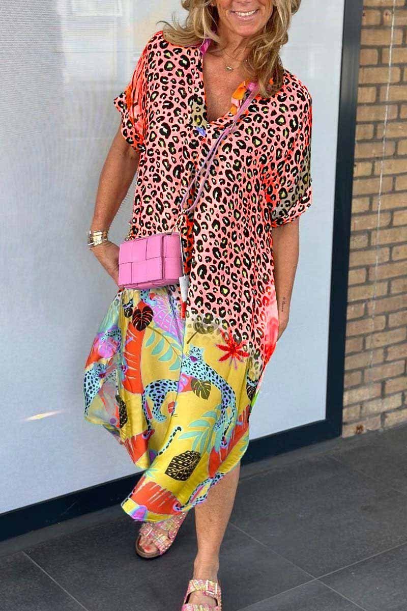 Sierra® | Leopard Print Short Sleeve Informal Dress