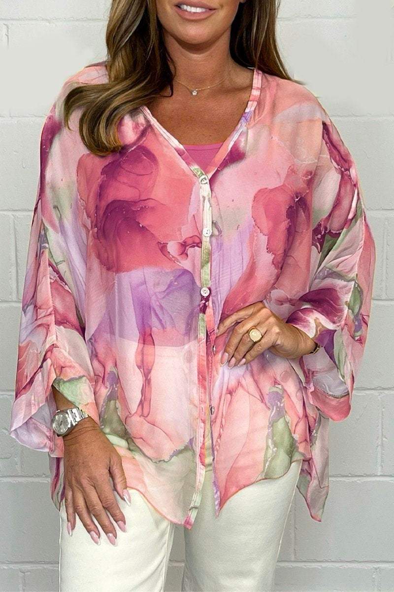 Aretusa® | Floral Button-Down Blouse