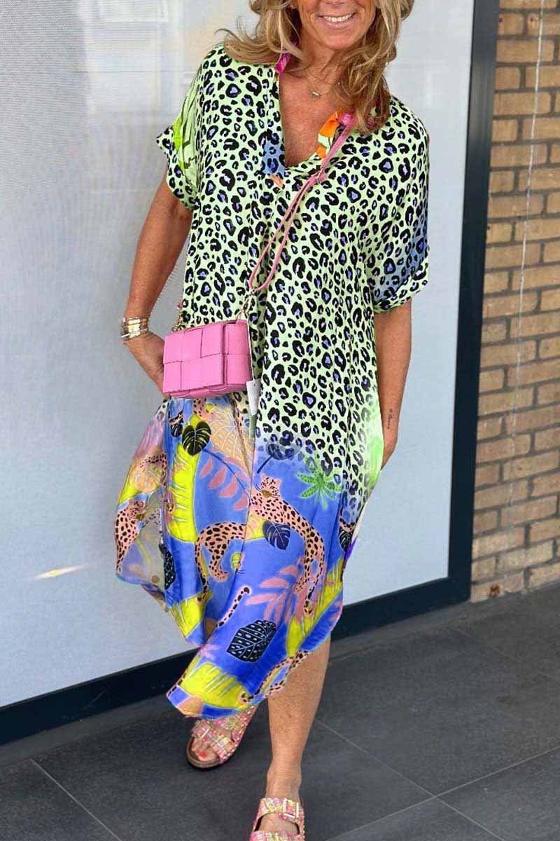 Sierra® | Leopard Print Short Sleeve Informal Dress