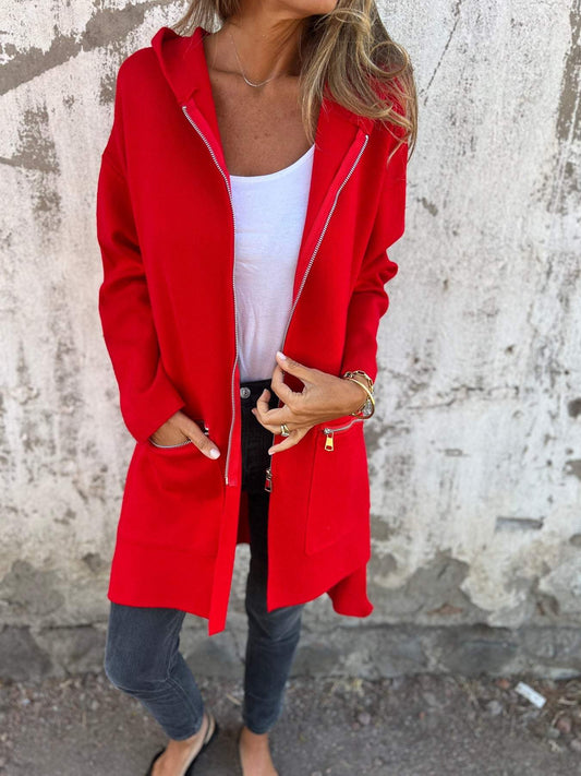 Lucía | Long women's jacket. zipper