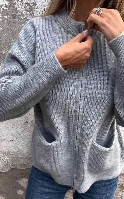 Natalia | Cotton zip-up cardigan