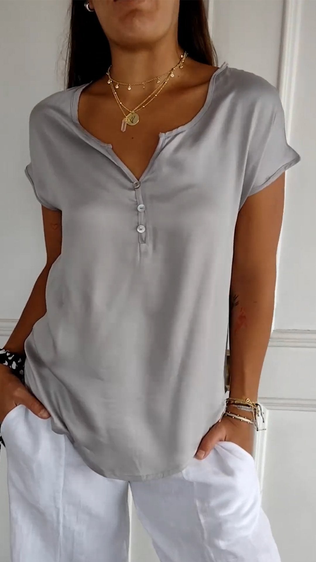 Buchal® | Comfortable V-Neck Blouse For Women