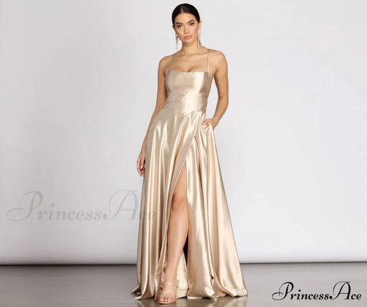 Kaia Satin Stylish A-Line Dress