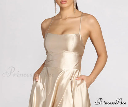 Kaia Satin Stylish A-Line Dress