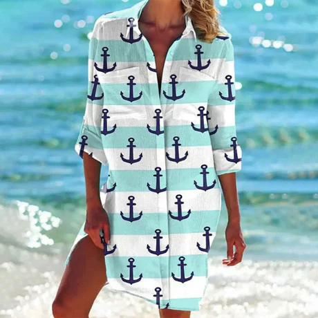 Kimberly | Women's Button-Down Mini Shirt Dress