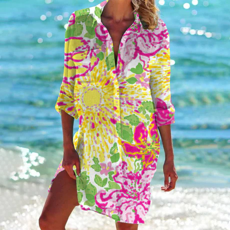 Kimberly | Women's Button-Down Mini Shirt Dress