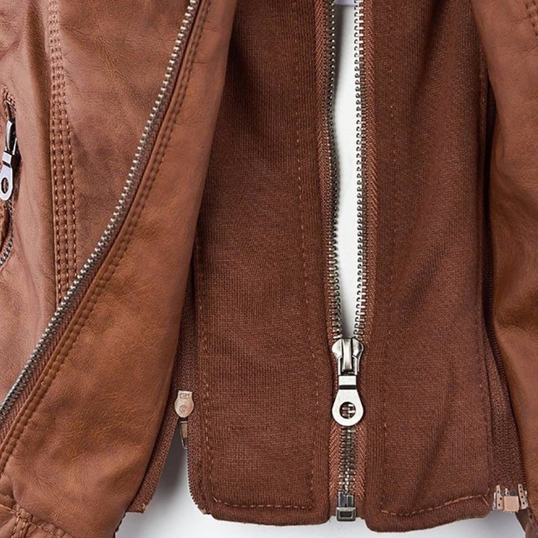 Eileen | Women's Hooded Slim Fit Biker Jacket