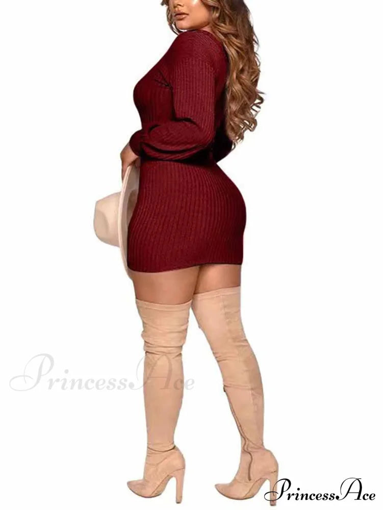 Sexy Sleeveless Slim-Fit Red Bodycon Mini Dress