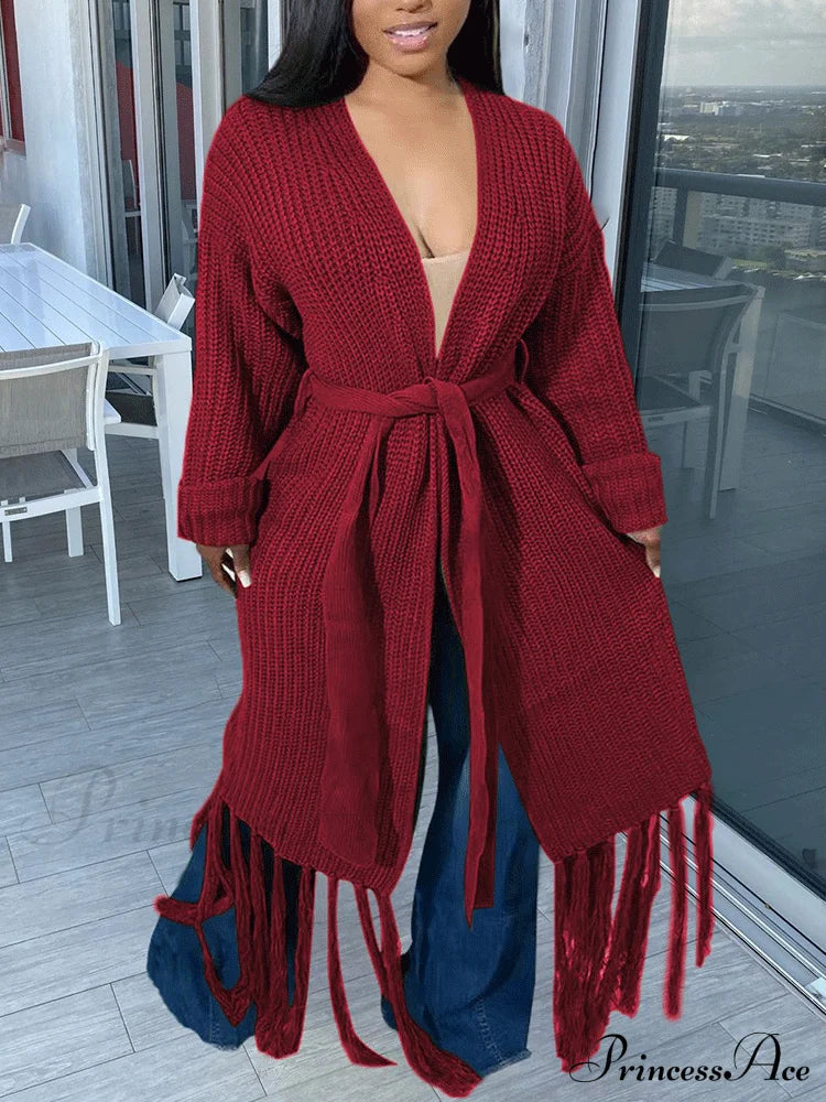 Knit Slit Graceful Turtleneck Sweaters