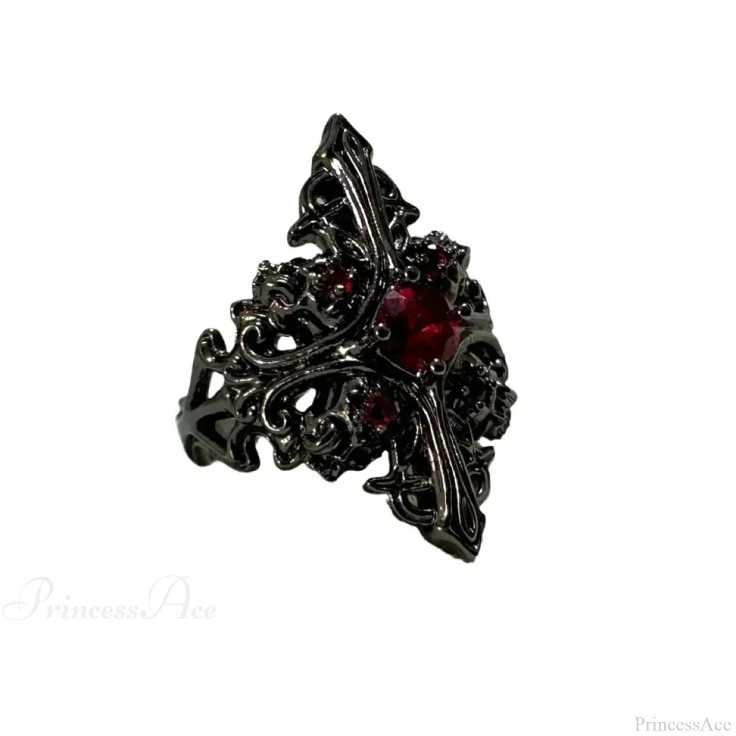 Kpop Y2K Crystal Heart Changeable Gothic Ring