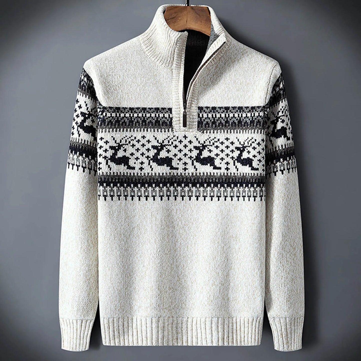 Kris | Men's Fair Isle Half-Zip Sweater