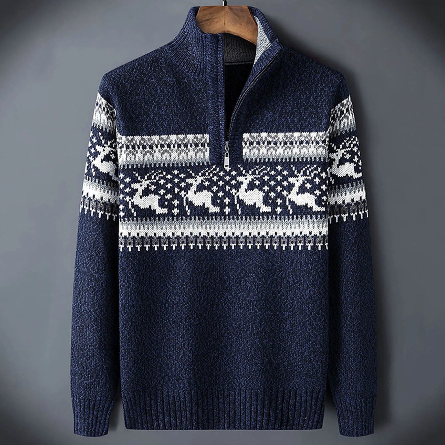 Kris | Men's Fair Isle Half-Zip Sweater