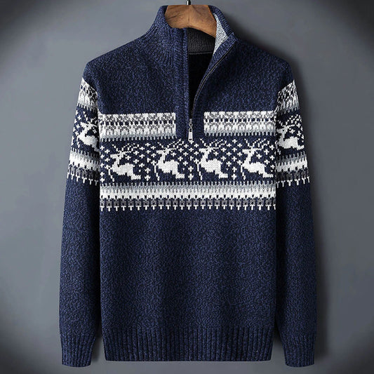 Kris | Men's Fair Isle Half-Zip Sweater