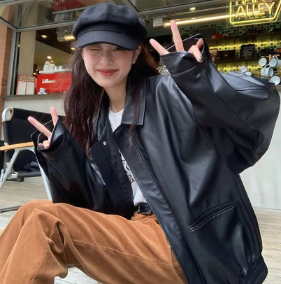 Andrea | Streetwear leather jacket for women